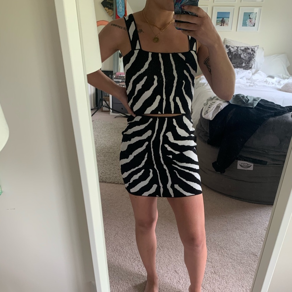 Windsor new two piece skirt set zebra print